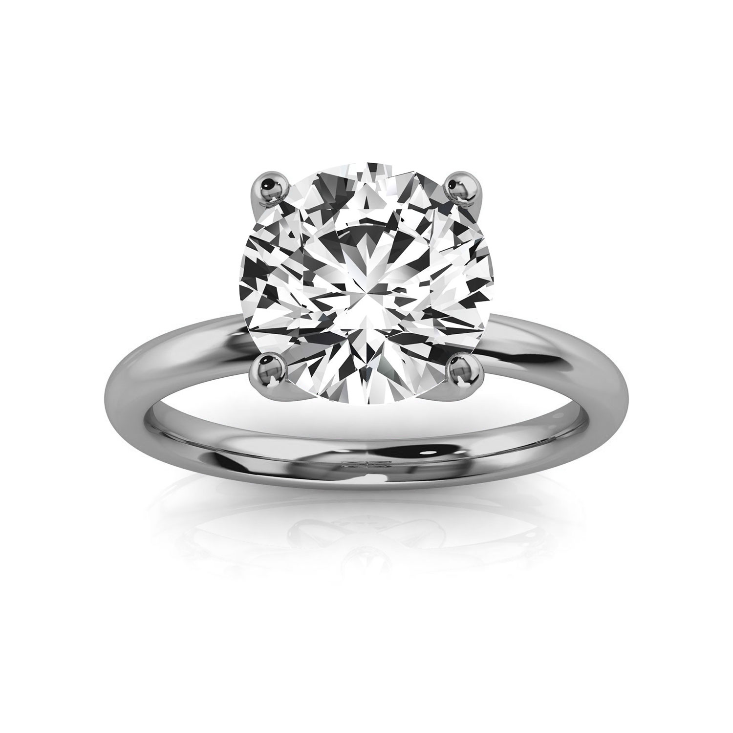 14K White Gold Marina Solitaire Ring